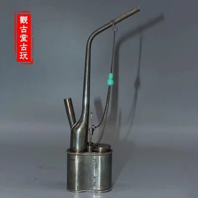 Изысканный античный белый медный кальян горшок для долголетия украшение | Дом и