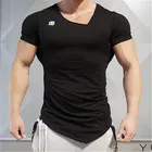 Быстросохнущая спортивная рубашка, мужской облегающий компрессионный топ с коротким рукавом и круглым вырезом, мужские футболки для бега, спортивная одежда для тренировок в тренажерном зале