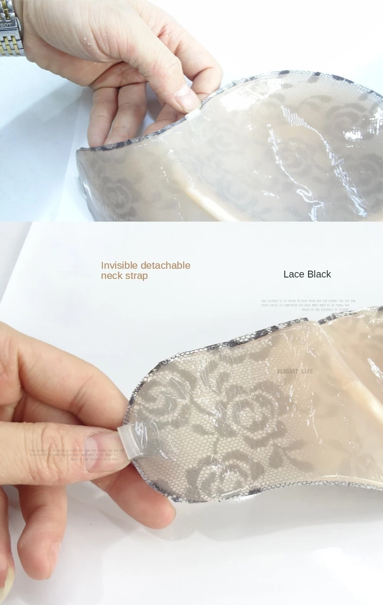 

Strapless Silicone Invisible Bra One Piece Seamless Gathering Non-slip Lifting Adjustable Ladies Underwear Womens Lingerie