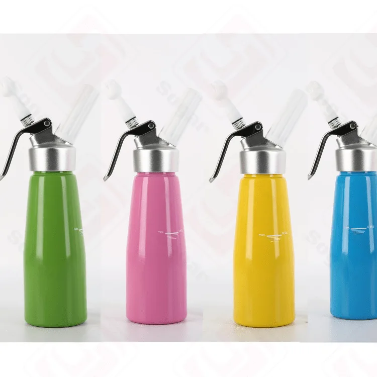 Pistola dispensadora de crema batida con boquillas, herramienta de decoraci&oacute;n profesional de aleaci&oacute;n de aluminio, 250/500ml-2