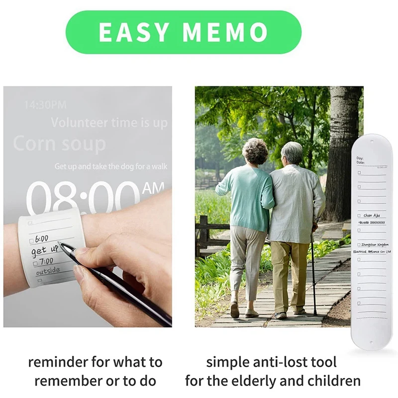 

Reusable Silicone Memo Wristband Wearable with Dual Edge Measuring Ruler
