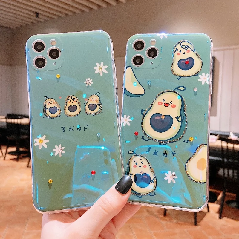 

sumkeymi Cute Avocado Blu-ray Soft Silicone Cover Phone Case For Honor 8X 9X X10 20 30 Pro V30 Honor 30S 30 Lite Huawei P30