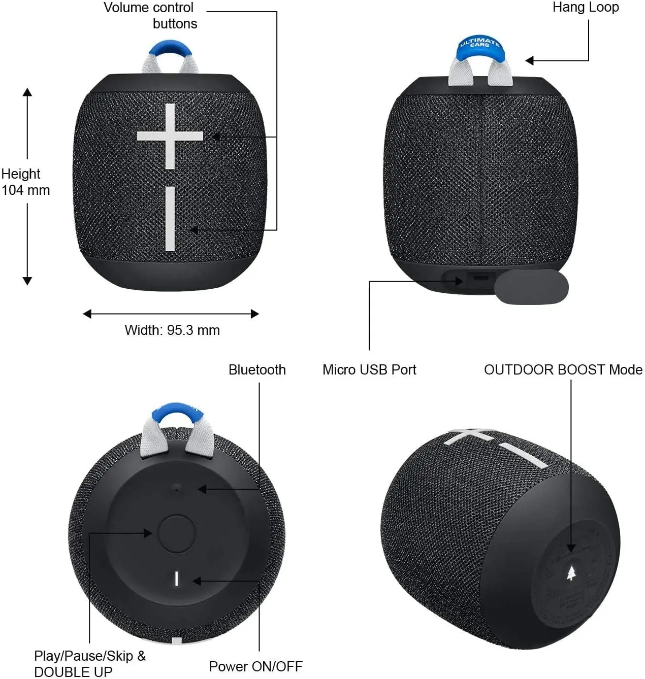Bluetooth Колонка Logitech Ultimate Ears UE WONDERBOOM 2 водонепроницаемая IPX7|Портативные колонки| |