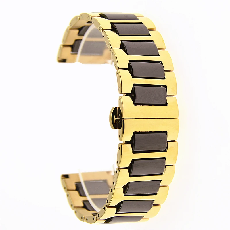 20 22mm Stainless Steel and Ceramic Watchbands for Samsung Galaxy S2 3 4 46 42mm Huawei XiaomiAMAZFIT Watch Strap Bracelet Belt