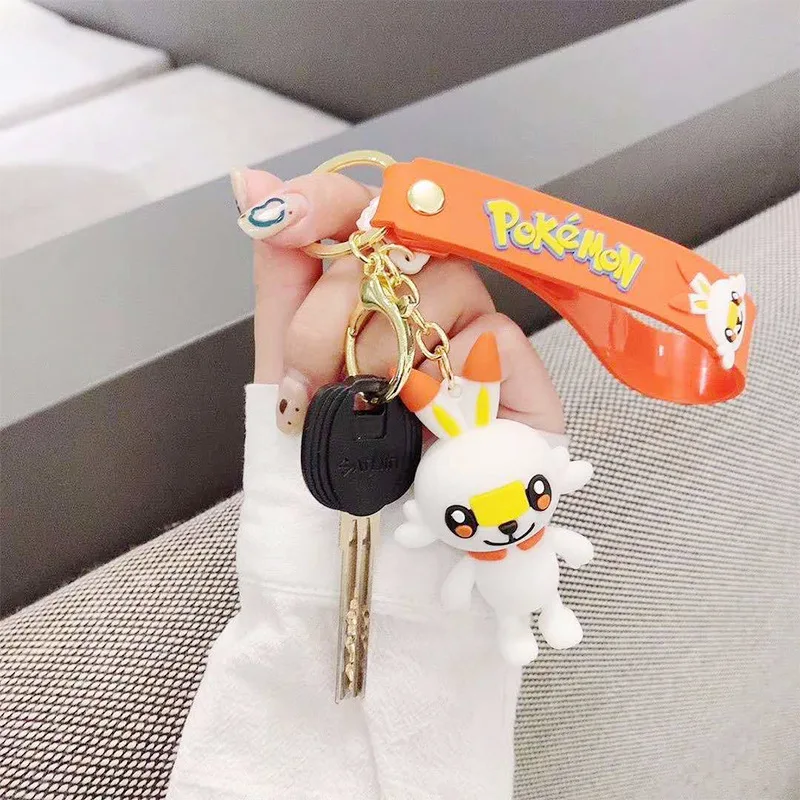 Hot Anime cartoon Pokemon key chain PVC cosplay Pikachu Snorlax Charizard cute novelty funny Pendant gifts children keyrings | Украшения и