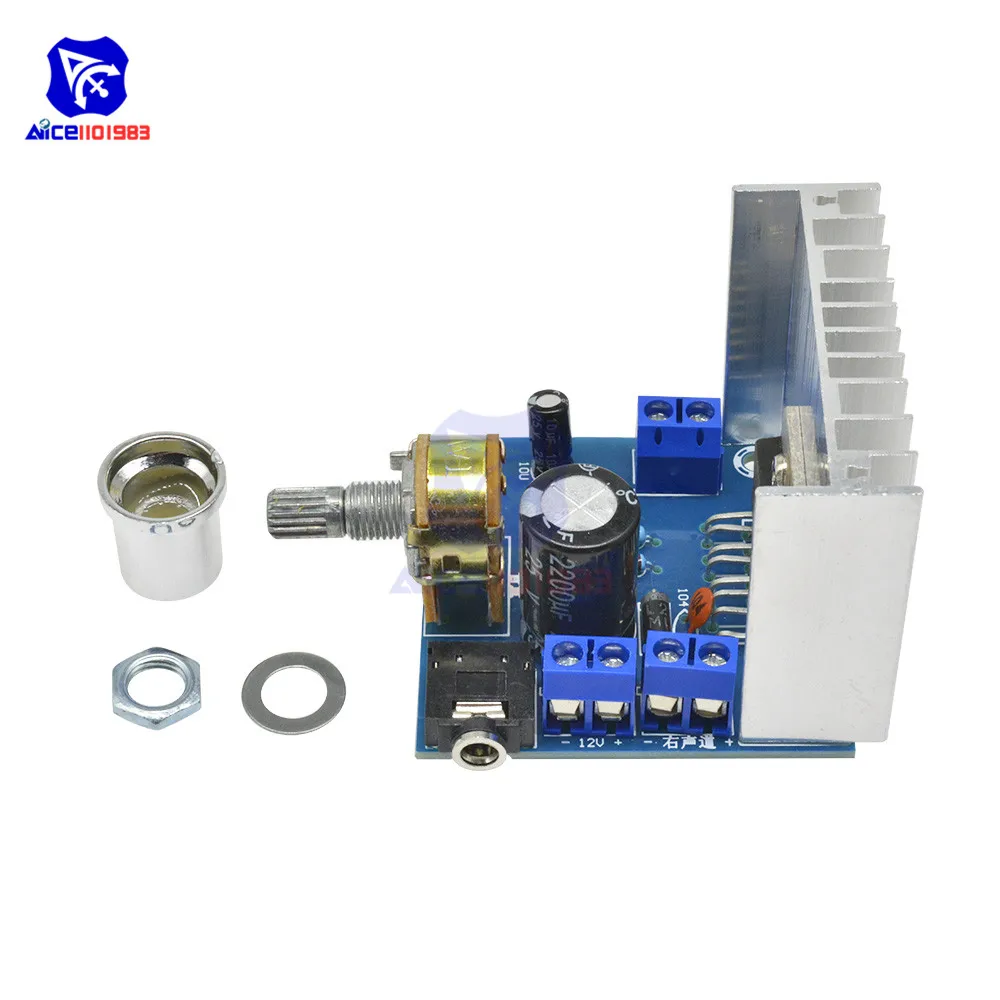 Diymore TDA7297 DC 9-15 в 2x15 Вт цифровой аудио усилитель модуль двухканальный усилитель плата с потенциометром 3,5 мм аудио разъем