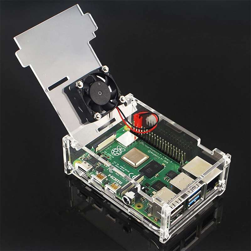 Raspberry Pi 4 Модель B ABS Чехол прозрачный ABS корпус Корпус для Raspberry Pi 4B 3B+ Plus 3B 2B B с вентилятором