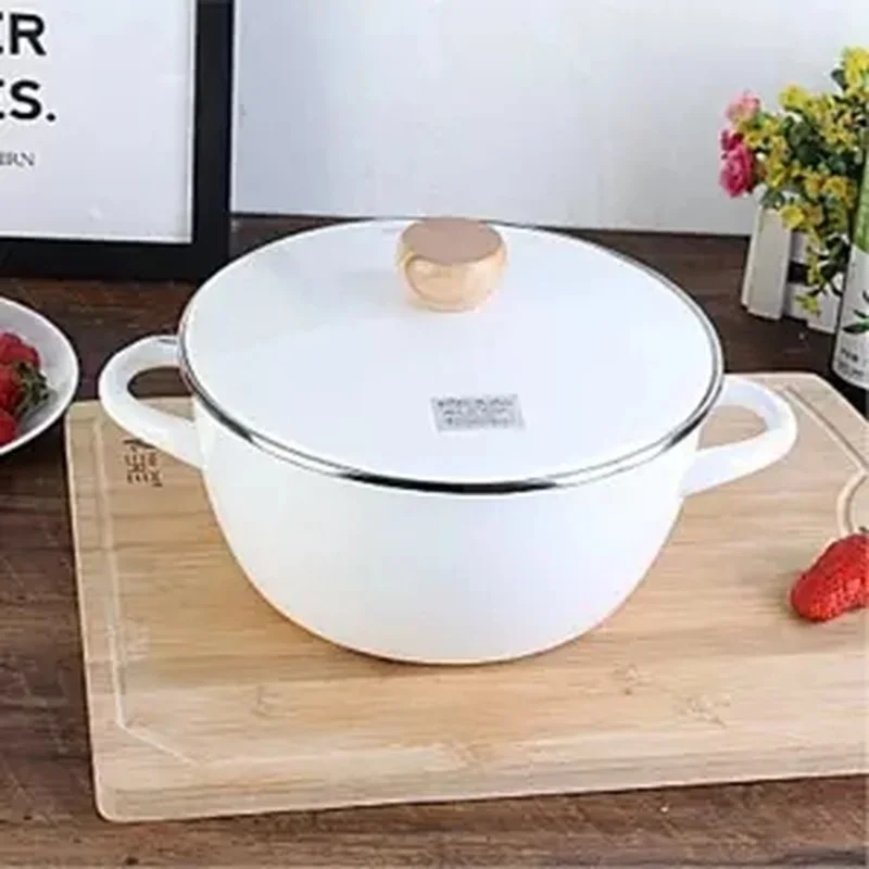 Кастрюля для супа эмалированная кастрюля с двумя ушками тушения домашняя посуда