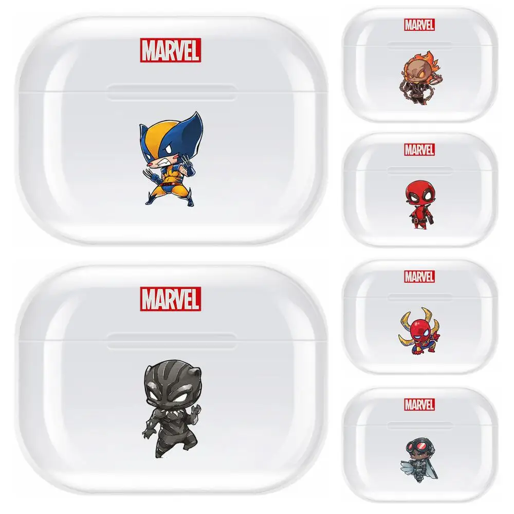 

Cute Marvel hero Transparent TPU Case For Airpods Pro 3 Case Silicone Headphone Accessories Air Pods 3 Apple Protective 1 2