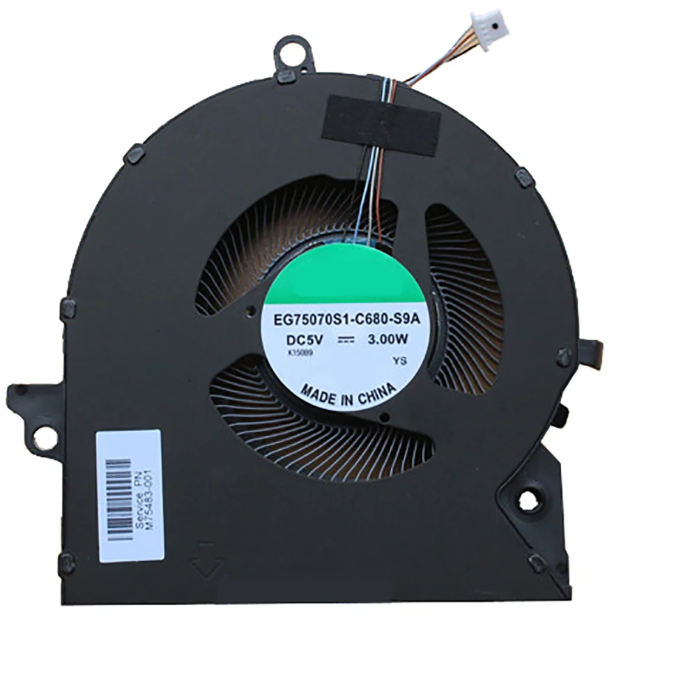 

New Cooling Fan For EG7500S1-C680-S9A HP OMEN 16-B TPN-Q265 M75483-001 DC5V 4WIRE