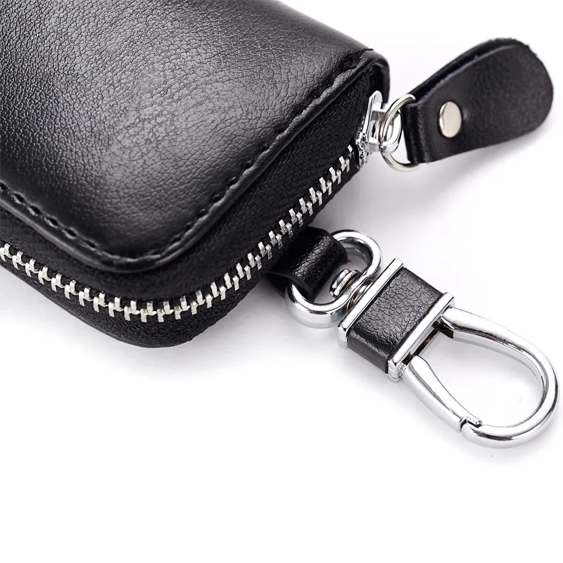

Genuine Leather Key Wallet Men & Women Car Key Bag Multi Function Key Case Fashion Ladies Housekeeper Key Holders 6 Rings