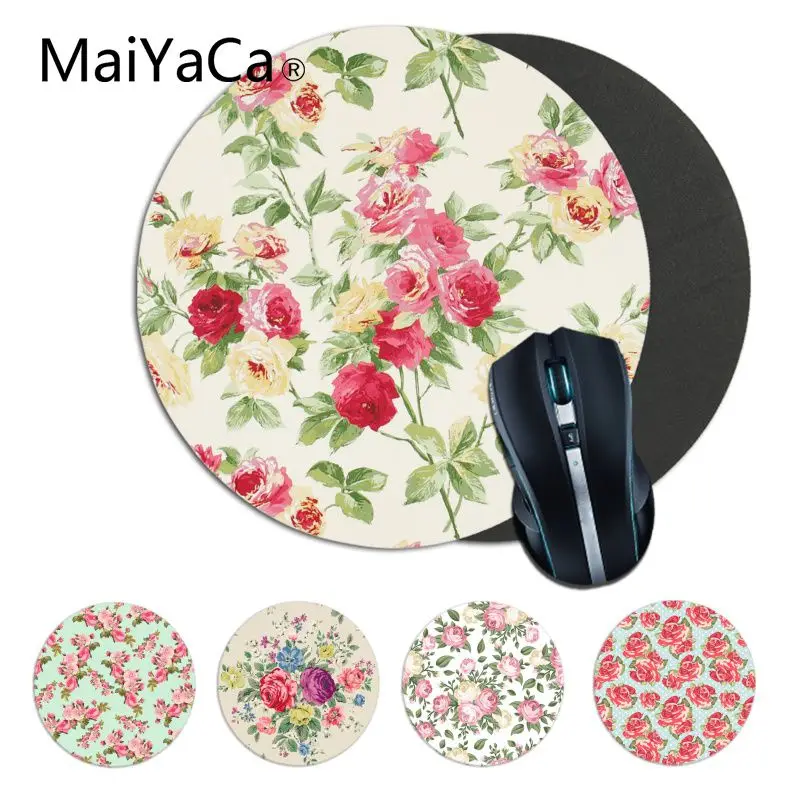 Maiyaca розовый мятно-зеленый цветочный компьютерный Круглый Коврик Для Мыши