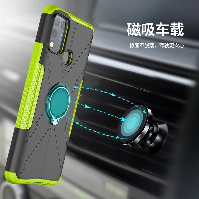 for infinix hot 10 play case cover magnet ring kickstand heavy duty armor shockproof phone bumper for infinix hot 10 play case free global shipping