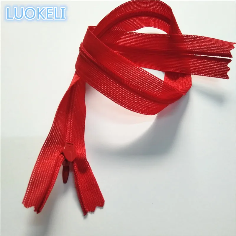 Red 30 см(12 дюймов) 10 штук 3# шелк скрытая молния пользовательский процесс шитья многоцветная опционально - Цвет: Red