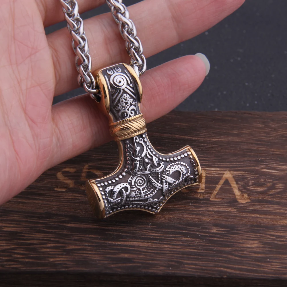 Never Fade thor's Молот Мьёльнир кулон ожерелье viking скандинавский норвежский колье с