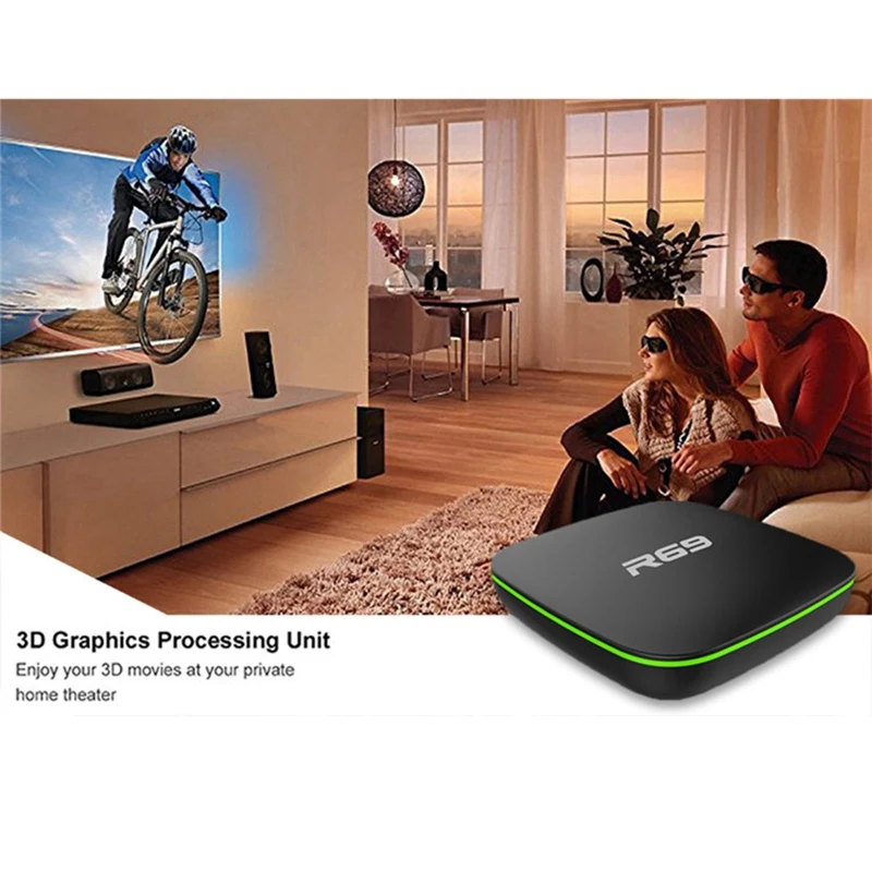 Приставка Смарт ТВ R69 Android 7 1 Wi Fi 2 4 ГГц четырехъядерный процессор H3 1080P Hd 3D