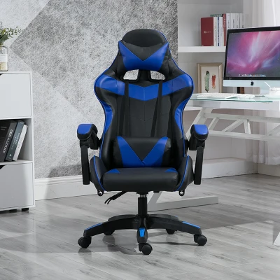 Presale High Quality Boss Office Chair Ergonomic Computer Gaming Chair Internet Seat Household adjustable Reclining Lounge Chair - Цвет: No foot rest blue