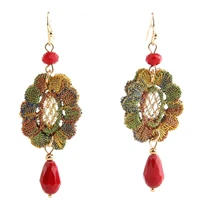 pendientes fashion statement earrings for women colorful lace earrings bohemian crystal earrings fashion gifts wholesale