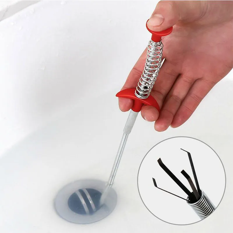 

60cm Spring Pipe Dredging Tools Drain Cleaner Sticks Clog Hair Remover Cleaning Tools for Bathroom Kitchen Sink Cleaning Tools