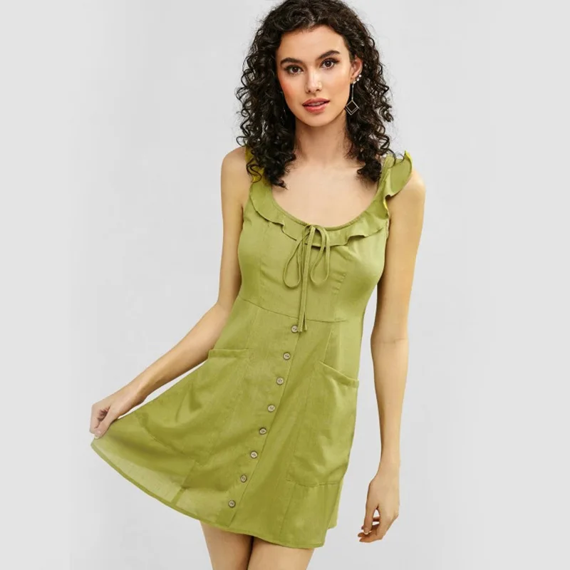 

Summer Off Shoulder Sleeveless Mini Dress Women's Casual Sexy Bandage Ruffles Beach Party Robe Harajuku Dresses Femme Sundress