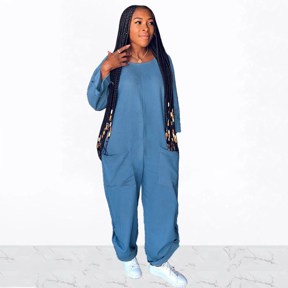Женские повседневные однотонные уличные комбинезоны с круглым вырезом и