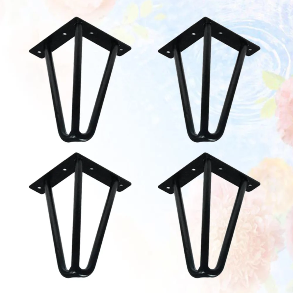 

1 Set Table Bracket Simple Iron Reinforced Table Leg with Foot Pad Screws for Home Restaurant (45cm)