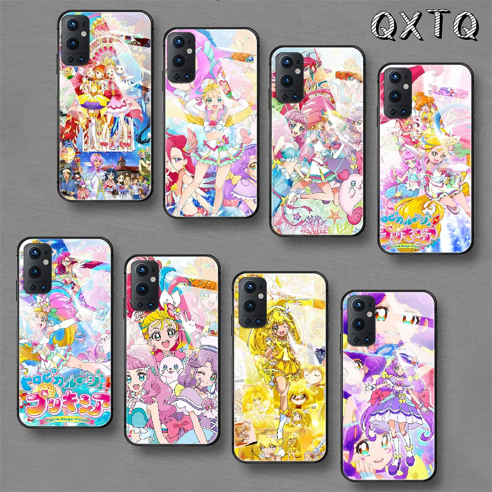 

Pretty Cure Precure Anime Tempered Glass Smart Phone Case For Oneplus Oppo Realme 5 6 7 8 9 T Find x3 Pro Nord Gt Cover Cell
