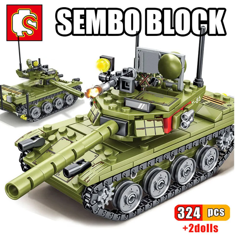 

SEMBO Military T-85 Main Battle Tank Soldiers Model Building Block Set Army Figures Mini Diamond Bricks Toys for Boys Gifts