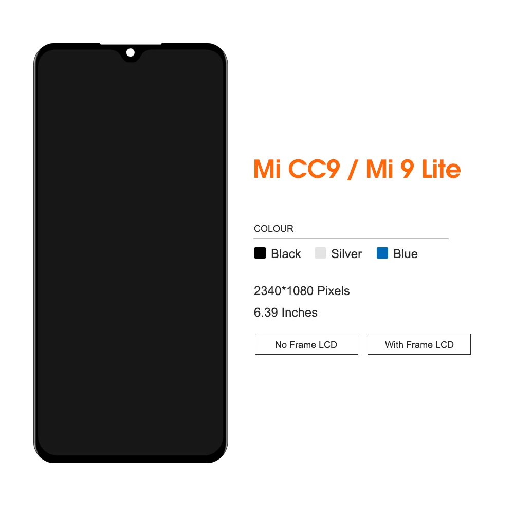 100% протестированный ЖК-дисплей для Xiaomi CC9 сенсорный экран дигитайзер в сборе с