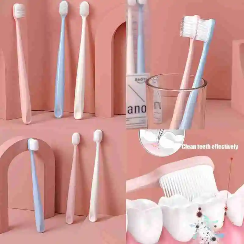 

3Pcs/set Nano Soft Bristles Toothbrush Adult Siliconetoothbrush Silicone Toothbrush Adult K6V3