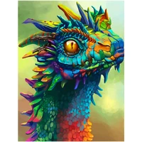 100 full 5d diy daimond painting colorful dragon 3d diamond painting round rhinestone diamant painting embroidery animal gift