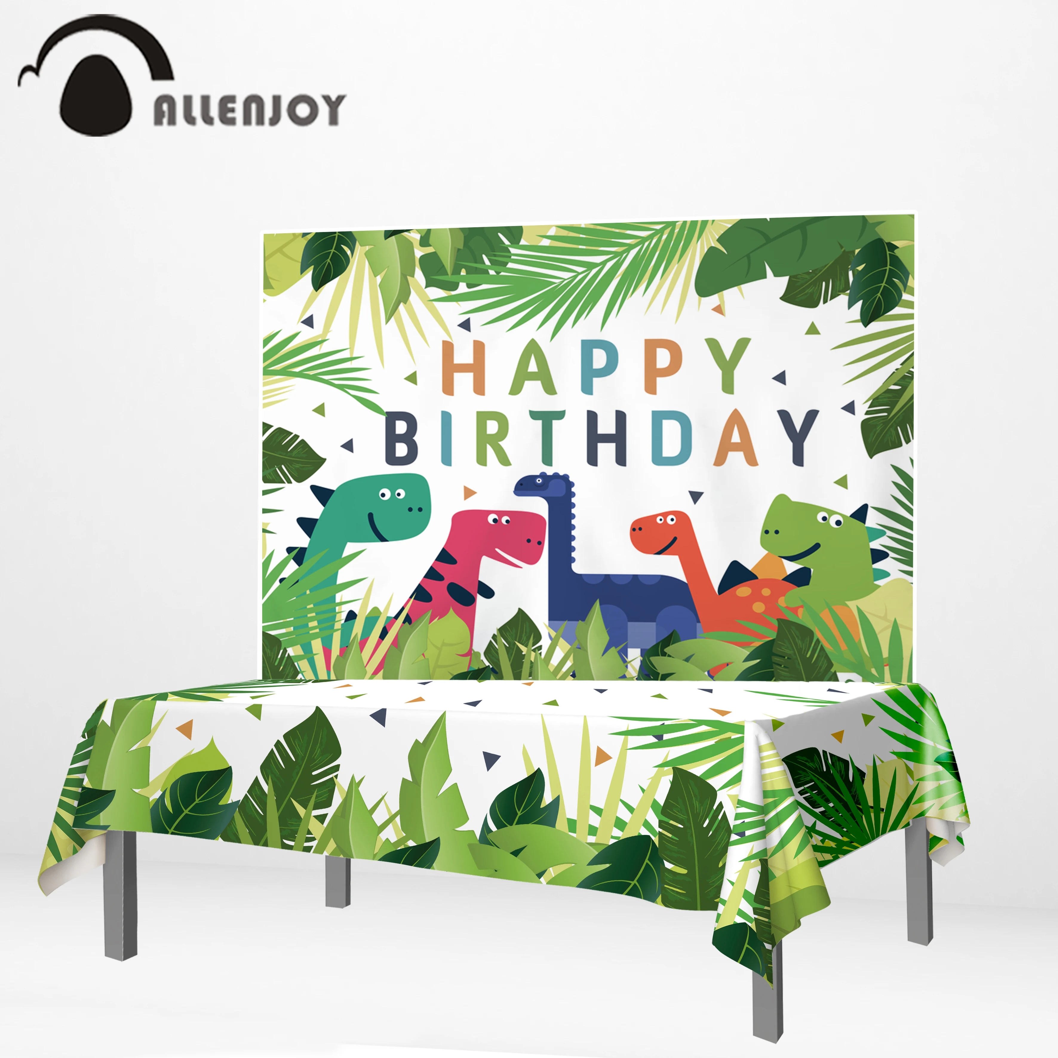 Фотофон allenjoy на день рождения с изображением динозавра сафари джунглей