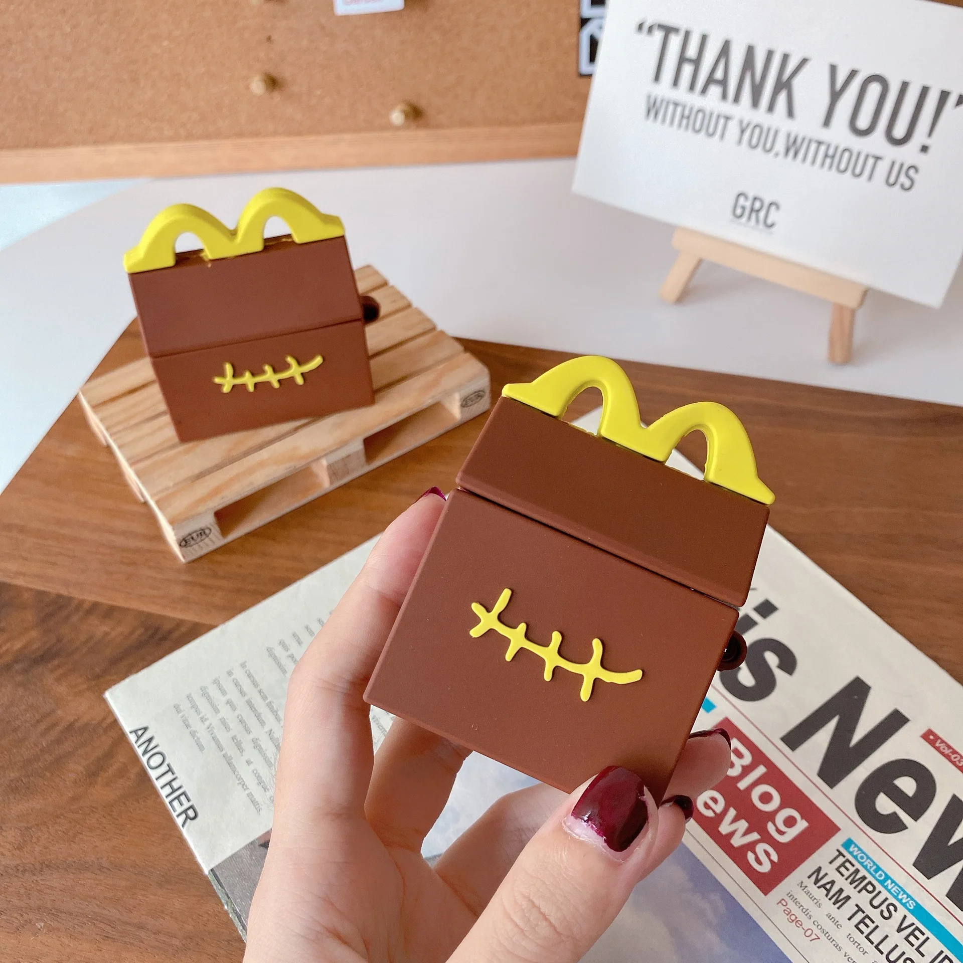 

McDonald's Box-Funda de silicona a prueba de golpes para Apple Airpods Pro Gen 1 2, Funda para auriculares con Bluetooth