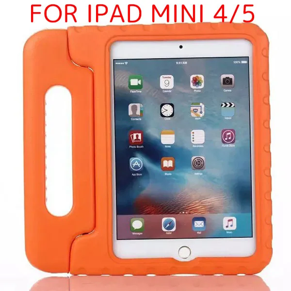 Mini 45 Orange Fundas для IPad Mini 4 чехол для детей роскошный EVA пены Стенд противоударный чехол для Apple IPad Mini 5 1 2 3 retina с ручкой - Цвет: Mini 45 Orange