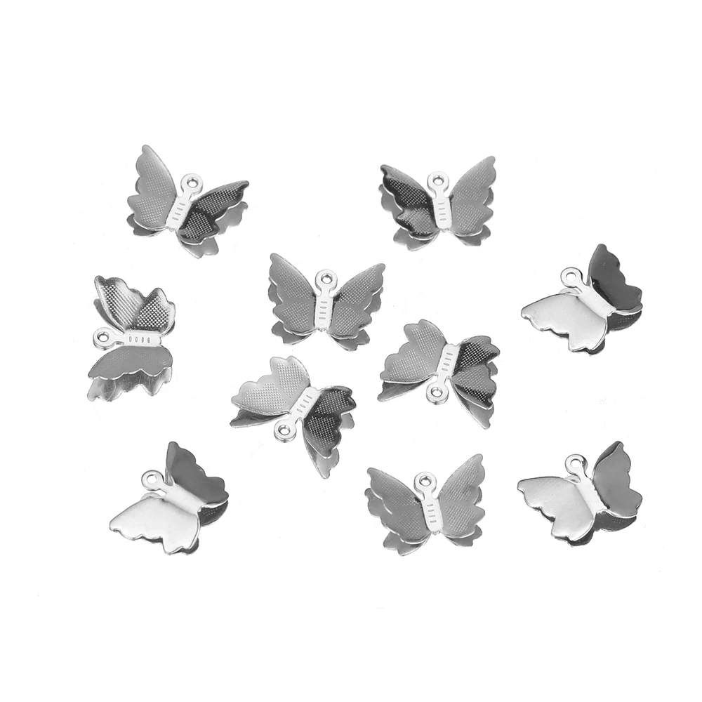 

20pcs 18K Gold Stainless Steel Butterfly Pendant Charms for DIY Jewelry Making Necklace Components Handmade Bracelets Findings