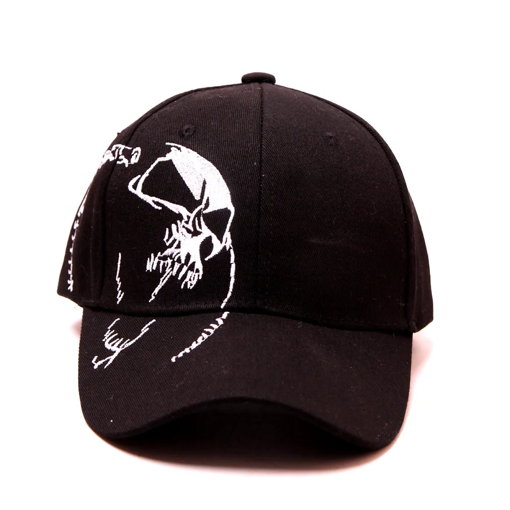 Высокое качество унисекс 100% хлопок бейсбольная кепка череп вышивка Snapback модные