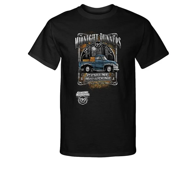 

Midnight Runners Truck Genuine Moonshine T-Shirt O-Neck short sleeved T shirt summer fashion loose funny tee shirt For Men