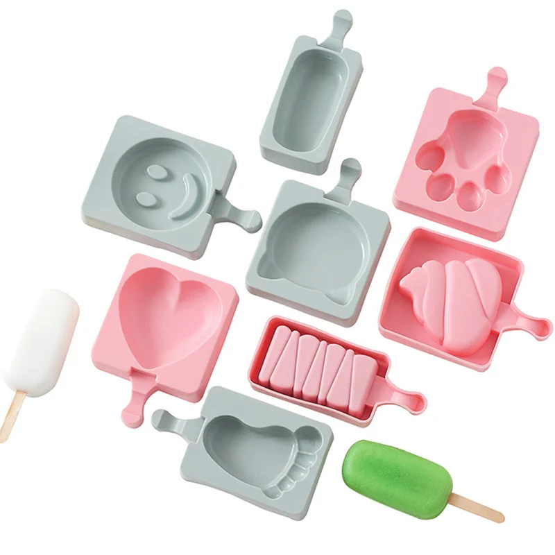 8 шт. форма для мороженого с деревянными палочками силиконовая леденцов Icepop DIY