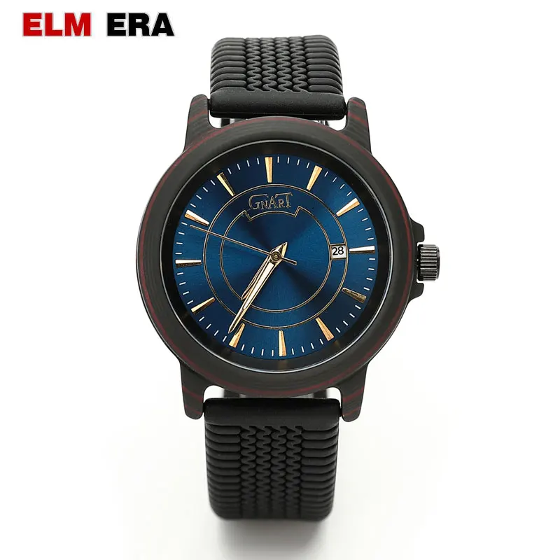 

Часы наручные ELM ERA мужские из углеродного волокна, противоударные водонепроницаемые спортивные роскошные с черным ремешком