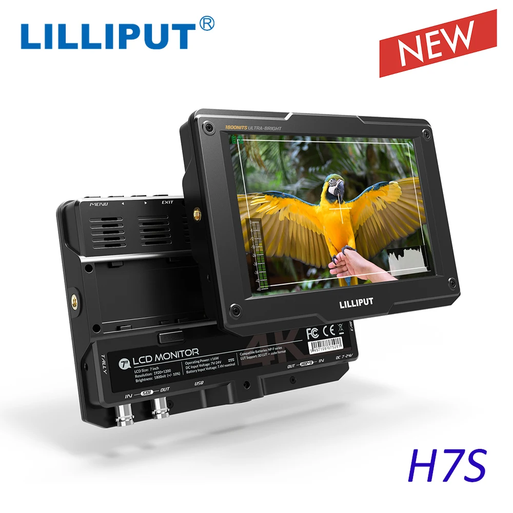 

LILLIPUT H7S New 7 Inch 1800 Nits Ultra Brightness SDI 4K HDMI-compatible Tally Field Monitor DSLR On-Camera Monitor