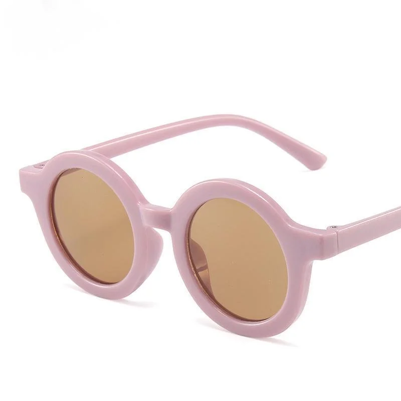 Gafas de sol peque&ntilde;as de montura redonda para ni&ntilde;os, lentes de sol Retro de Color, protecci&oacute;n UV, gafas de sol port&aacute;tiles para exteriores para ni&ntilde;os de moda-4