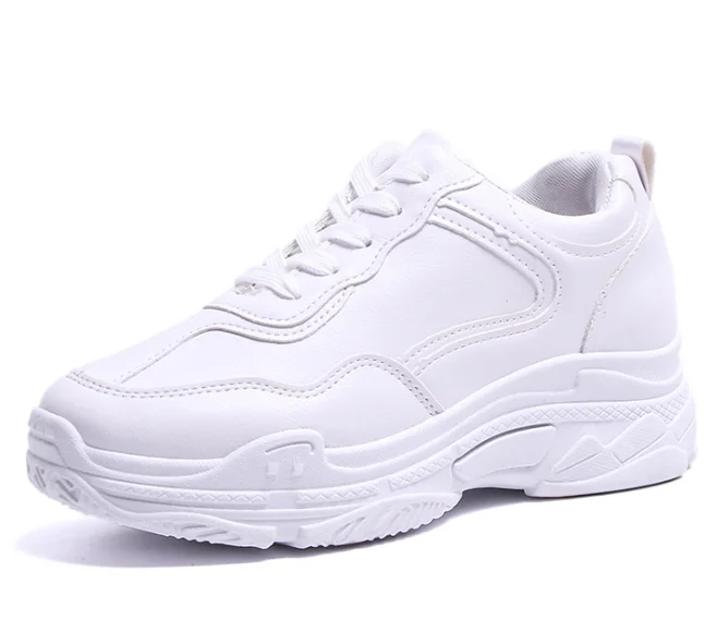 2020 New Spring Fashion Women Casual Shoes Leather Platform Sneakers Ladies White Trainers | Обувь