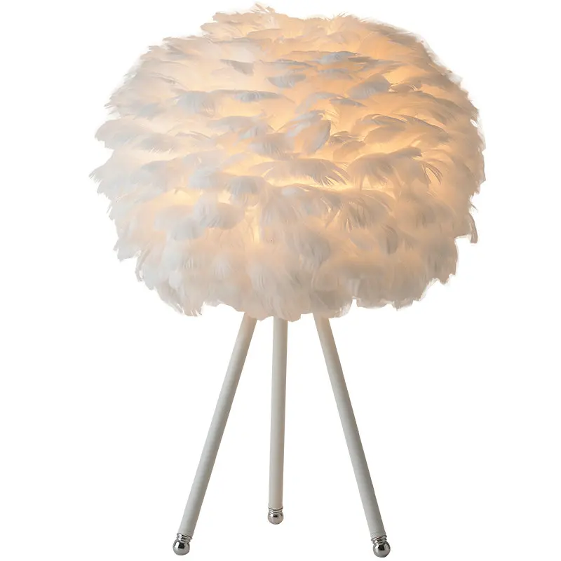 Современная роскошная Напольная Лампа в скандинавском стиле с перьями