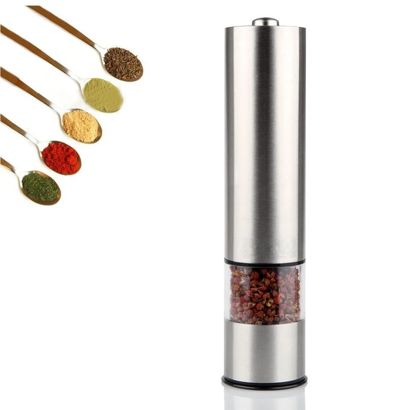 Stainless Steel Electric Salt and Pepper Mill Automatic Herb Spice Grinder Adjustable Coarseness Gifts Kitchen Gadget | Дом и сад