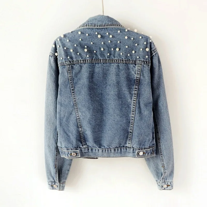 NEW Plus Size Pearl Beading Short Denim 