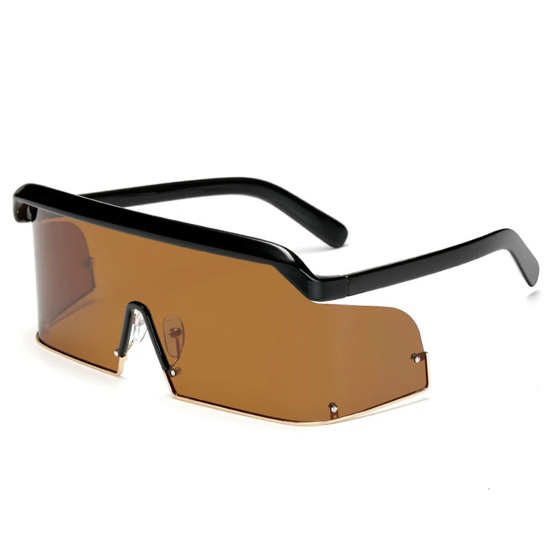 Женские солнцезащитные очки без оправы брендовые дизайнерские авиаторы черного