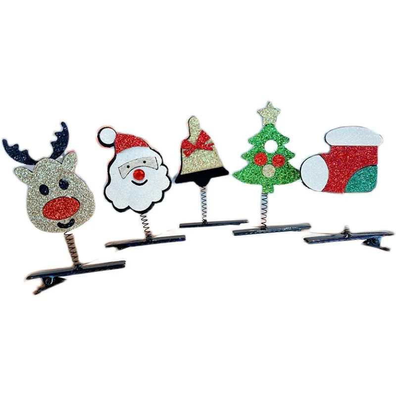 

MXXQD Christmas hairpin elk hairpin duck beak clip Santa Claus Snowman hat cute cartoon decorative headdress hair clips barrette