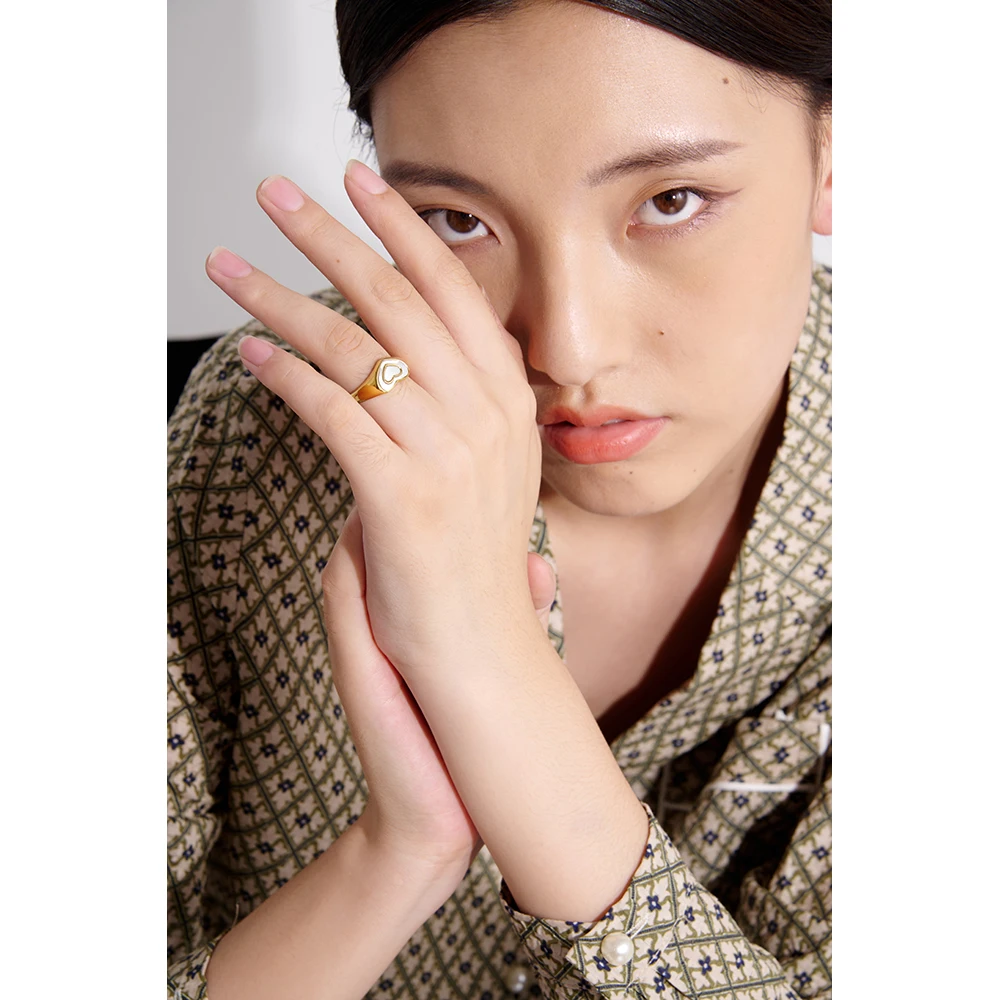 Кольцо женское из нержавеющей стали с металлической текстурой 18 К | Украшения и