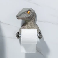 creative dinosaur shape bathroom non perforated tissue holder tyrannosaurus resin toilet tray wall mounted bathroom accessories