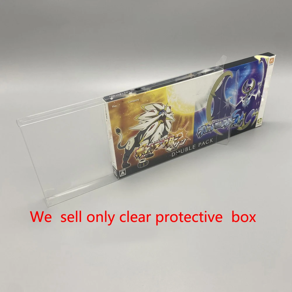 

PET protective box For 3DS Pokémon Sun Moon double pack limited Version game plastic transparent Collection Display Box